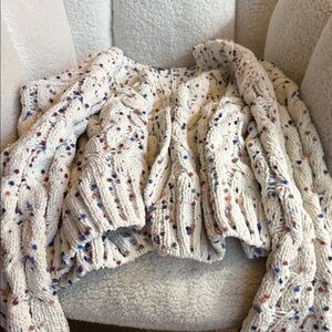 Speckled Cable Knit Sweater